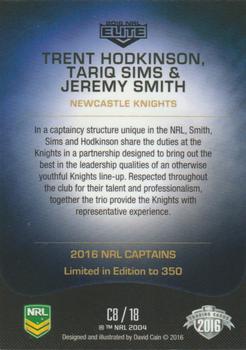 2016 ESP Elite - 2016 Captains #C8 Tariq Sims / Trent Hodkinson / Jeremy Smith Back
